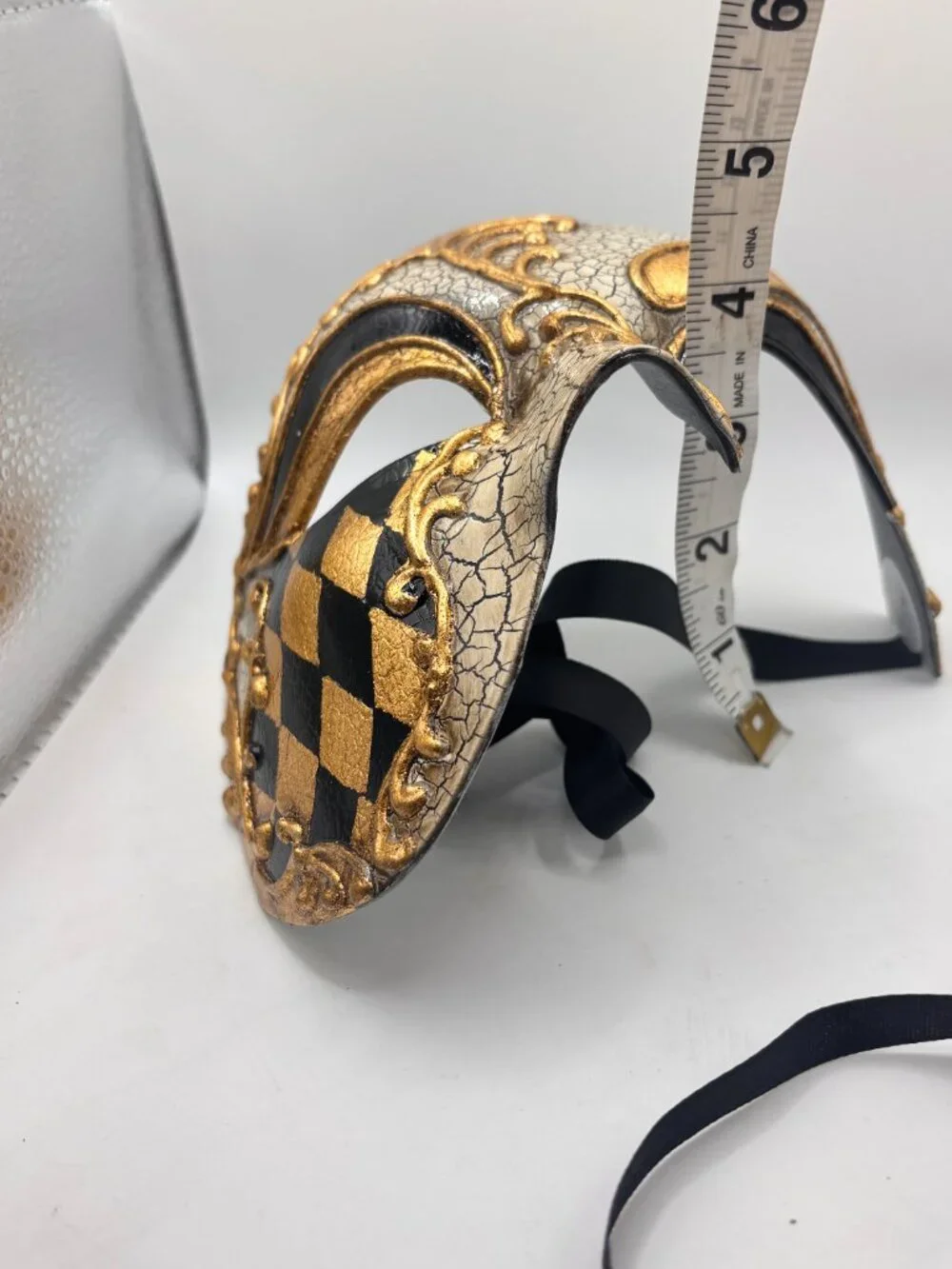 His & Her Masquerade Ball Mask Harlequin Gold Black Costume Photo Halloween Pair
